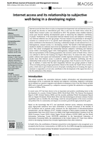 Internet access and its relationship to subjective well-being in a developing region