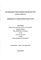 Government mechanisms for resolving land conflict