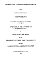 Die bestuur van organisasiekonflik