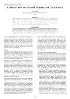 A systems psycho-dynamic perspective on burnout.