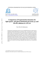 Comparison of fragmentation functions for light-quark- and gluon-dominated jets from pp and Pb+Pb collisions in ATLAS