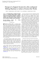Design of a support system for a re-configured milling machine to achieve friction stir welds