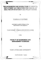 The macroeconomic imperatives of growth, employment and redistribution [GEAR] : an analysis of investment and policy choice