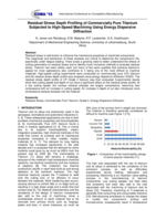 Residual stress depth profiling of commercially pure titanium subjected to high-speed machining using energy dispersive diffraction