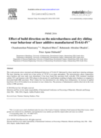 Effect of build direction on the microhardness and dry sliding wear behaviour of laser additive manufactured Ti-6Al-4V