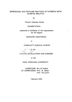 Experiences and footcare practices of patients with diabetes mellitus