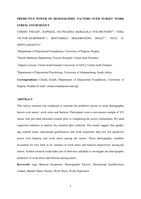 Predictive power of demographic factors over nurses' work stress and burnout