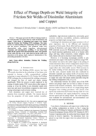 Effect of plunge depth on weld integrity of friction stir welds of dissimilar aluminium and copper