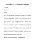 A framework for digital transformation and business model innovation