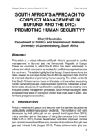 South Africa’s approach to conflict in Burundi and the DRC : promoting human security