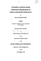 Towards a school-based parenting programme on early adolescent sexuality