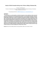 Analysis of defect formation during rotary friction welding of titanium alloy