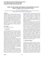 Forecasting model for energy consumption in South Africa correlated with the income