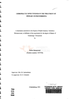 Chiropractic effectiveness in the treatment of primary dysmenorrhoea