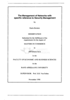 The management of networks with specific reference to security management