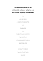 An exploratory study of the relationship between fathering and self-esteem of young adult women