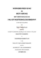 Werksbevrediging en motivering met verwysing na die inligtingstegnologiebedryf : 'n kritiese evaluaring.