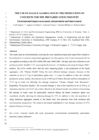 The use of basalt aggregates in the production of concrete for the prefabrication industry: environmental impact assessment, interpretation and improvement