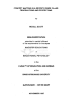 Concept mapping in a seventh grade class : observations and perceptions.