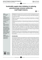 Sustainable supply chain initiatives in reducing greenhouse gas emission within the road freight industry