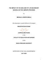 The impact of HIV/AIDS and STI's in secondary schools in the Limpopo province.