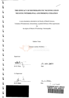 The efficacy of isotherapeutic Nicotine 3CH in nicotine withdrawal and smoking cessation