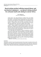 Bench mining method utilizing manual labour and mechanized equipment – a proposed mining method for artisanal small-scale mining in central Africa