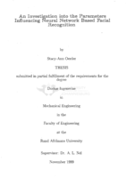 An investigation into the parameters influencing neural network based facial recognition