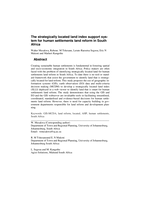 The strategically located land index support system for human settlements land reform in South Africa