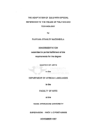 The adaptation of Zulu with special reference to the fields of politics and technology