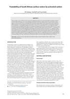 Treatability of South African surface waters by activated carbon