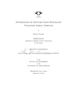 Optimisation of electric long endurance unmanned aerial vehicles