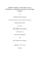 Thinking globally and acting locally rethinking classroom management in township schools