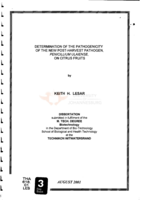 Determination of the pathogenicity of the new post-harvest pathogen, Penicillium ulaiense, on citrus fruits