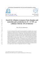 Search for trilepton resonances from chargino and neutralino pair production in √𝒔 = 13 TeV 𝒑 𝒑 collisions with the ATLAS detector