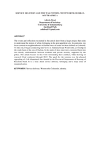 Service delivery and the war within : Wentworth, Durban, South Africa