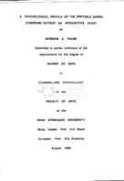 A psychological profile of the irritable bowel syndrome patient : an integrative study
