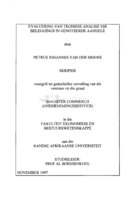 Evaluering van tegniese analise vir beleggings in genoteerde aandele