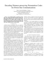 Decoding distance-preserving permutation codes for power-line communications