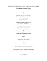 Transfer of learning: from the computer course to the practice setting