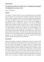 The Anti-bacterial effect of Colloidal silver on Streptococcus pyogenes and Staphylococcus aureus in vitro