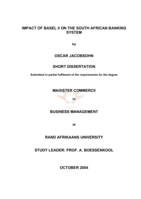 Impact of Basel II on the South African banking system.