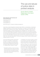 The use and abuse of police data in protest analysis : South Africa’s Incident Registration Information System (IRIS )