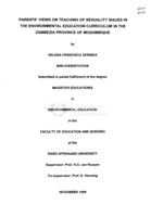 Parents' views on teaching of sexuality issues in the environmental education curriculum in the Zambezia province of Mozambique