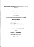 Internet banking : an analysis of the adequacy of the controls and solutions for deficiencies