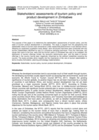 Stakeholders’ assessments of tourism policy and product development in Zimbabwe