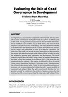 Evaluating the role of good governance in development