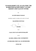 Tiasoolderivate as ligande vir karbonielkomplekse van die groep 6 metale en yster