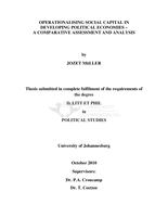 Operationalising social capital in developing political economies – a comparative assessment and analysis