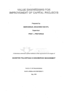 Value engineering for improvement of capital projects